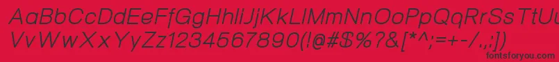 フォントNeogramItalic – 赤い背景に黒い文字