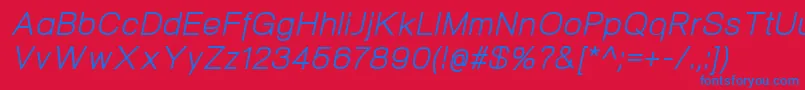 NeogramItalic Font – Blue Fonts on Red Background