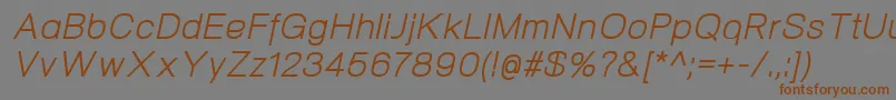 NeogramItalic-Schriftart – Braune Schriften auf grauem Hintergrund