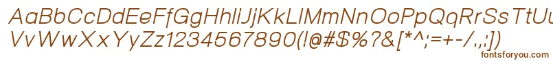 NeogramItalic-fontti – ruskeat fontit valkoisella taustalla