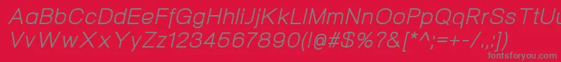 フォントNeogramItalic – 赤い背景に灰色の文字
