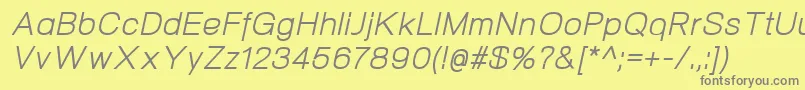 Шрифт NeogramItalic – серые шрифты на жёлтом фоне