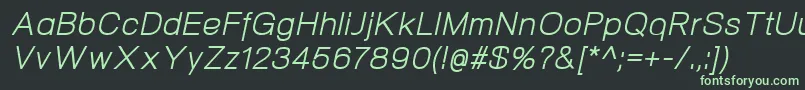 Fonte NeogramItalic – fontes verdes em um fundo preto