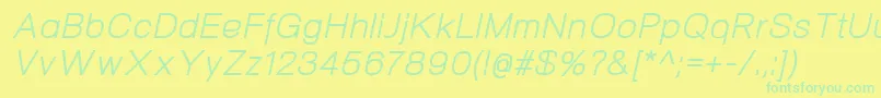 Шрифт NeogramItalic – зелёные шрифты на жёлтом фоне