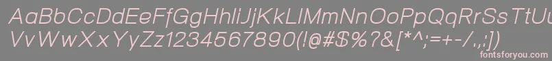 フォントNeogramItalic – 灰色の背景にピンクのフォント
