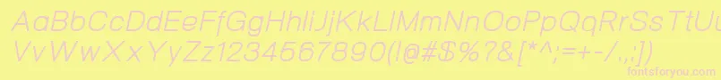 NeogramItalic Font – Pink Fonts on Yellow Background