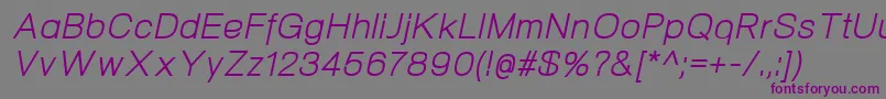 NeogramItalic-Schriftart – Violette Schriften auf grauem Hintergrund