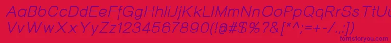 フォントNeogramItalic – 赤い背景に紫のフォント