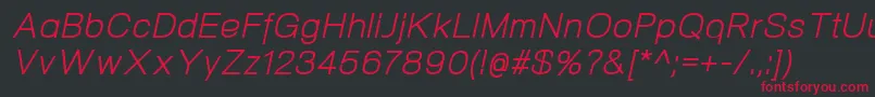 NeogramItalic Font – Red Fonts on Black Background