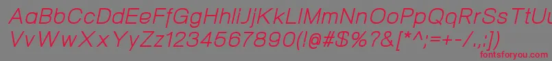 NeogramItalic Font – Red Fonts on Gray Background