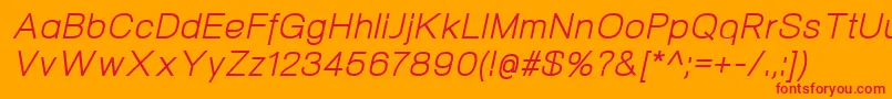 フォントNeogramItalic – オレンジの背景に赤い文字