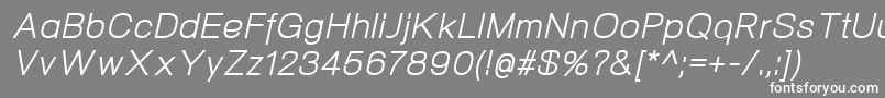 フォントNeogramItalic – 灰色の背景に白い文字