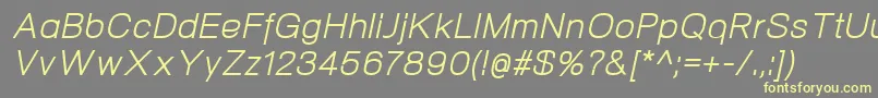 NeogramItalic Font – Yellow Fonts on Gray Background