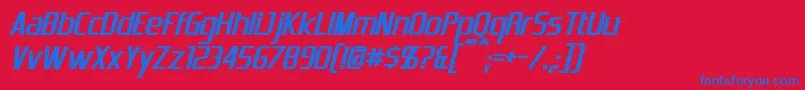 EmotionEngineBoldItalic Font – Blue Fonts on Red Background