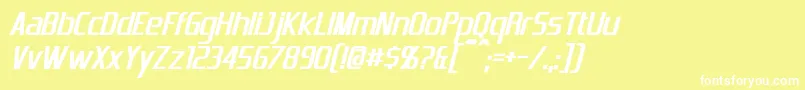 EmotionEngineBoldItalic Font – White Fonts on Yellow Background