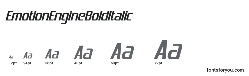 Größen der Schriftart EmotionEngineBoldItalic