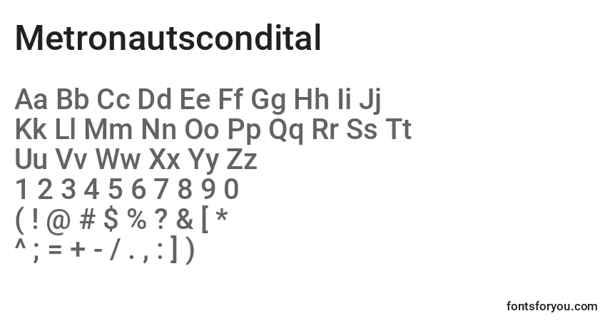 Police Metronautscondital - Alphabet, Chiffres, Caractères Spéciaux