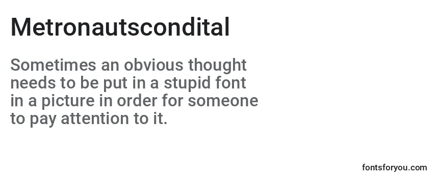 Metronautscondital Font