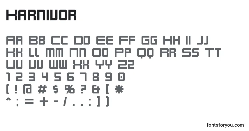 Fuente Karnivor - alfabeto, números, caracteres especiales