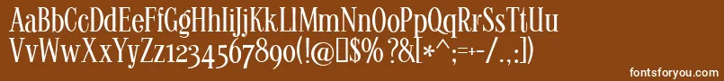 Kontd-Schriftart – Weiße Schriften auf braunem Hintergrund