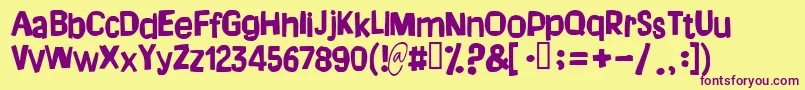 Dream Of Me Font – Purple Fonts on Yellow Background