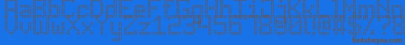 AdvancedDotDigital7 Font – Brown Fonts on Blue Background