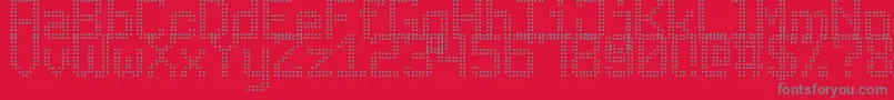 フォントAdvancedDotDigital7 – 赤い背景に灰色の文字