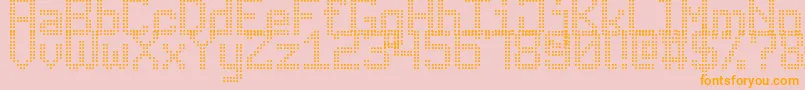AdvancedDotDigital7-Schriftart – Orangefarbene Schriften auf rosa Hintergrund