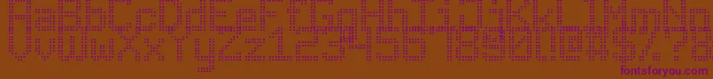 AdvancedDotDigital7 Font – Purple Fonts on Brown Background