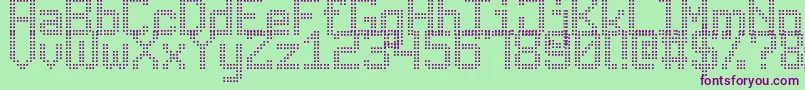 AdvancedDotDigital7 Font – Purple Fonts on Green Background