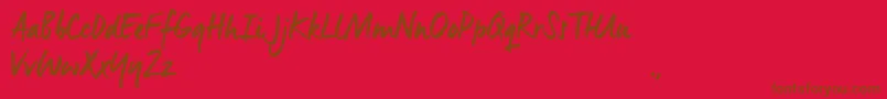MnsTrial Font – Brown Fonts on Red Background
