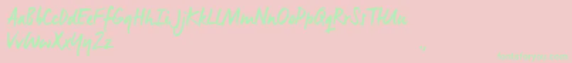 MnsTrial Font – Green Fonts on Pink Background