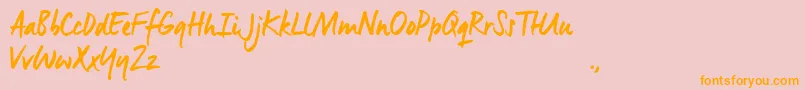 MnsTrial-Schriftart – Orangefarbene Schriften auf rosa Hintergrund