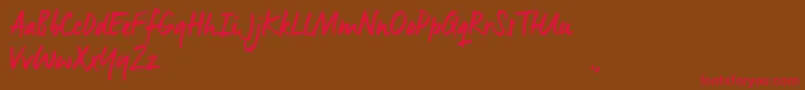 MnsTrial Font – Red Fonts on Brown Background