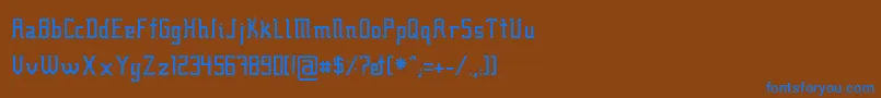 Fcraft01 Font – Blue Fonts on Brown Background