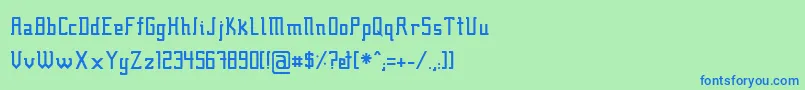 Fcraft01 Font – Blue Fonts on Green Background