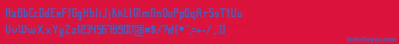 Czcionka Fcraft01 – niebieskie czcionki na czerwonym tle