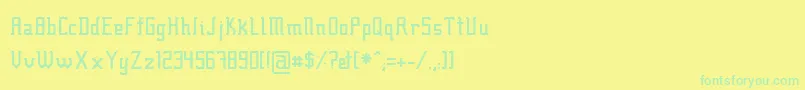 Fcraft01 Font – Green Fonts on Yellow Background