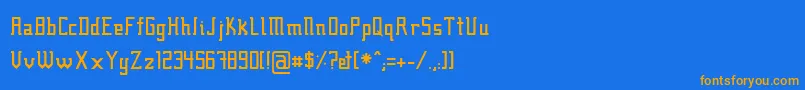 Fcraft01-Schriftart – Orangefarbene Schriften auf blauem Hintergrund