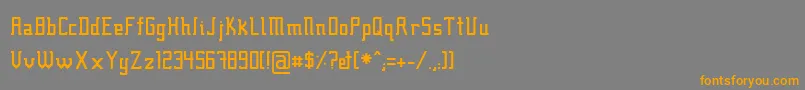 フォントFcraft01 – オレンジの文字は灰色の背景にあります。