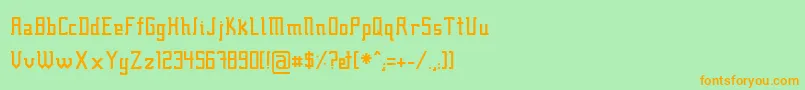 フォントFcraft01 – オレンジの文字が緑の背景にあります。