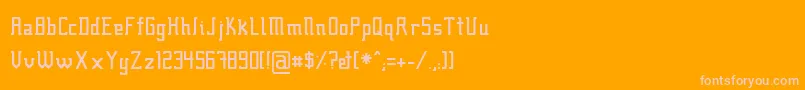 Fcraft01-Schriftart – Rosa Schriften auf orangefarbenem Hintergrund