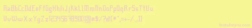 Fcraft01-Schriftart – Rosa Schriften auf gelbem Hintergrund