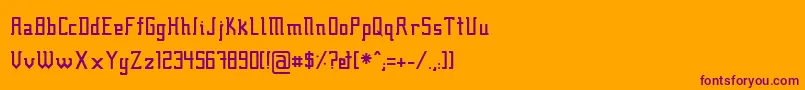 Fcraft01 Font – Purple Fonts on Orange Background