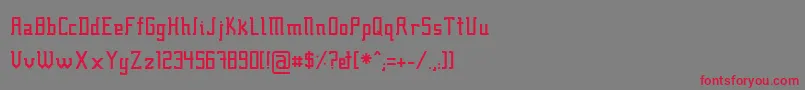 フォントFcraft01 – 赤い文字の灰色の背景