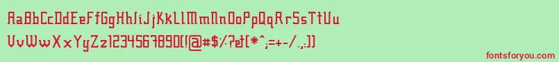 フォントFcraft01 – 赤い文字の緑の背景