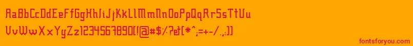 フォントFcraft01 – オレンジの背景に赤い文字