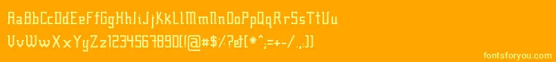 Fcraft01-Schriftart – Gelbe Schriften auf orangefarbenem Hintergrund