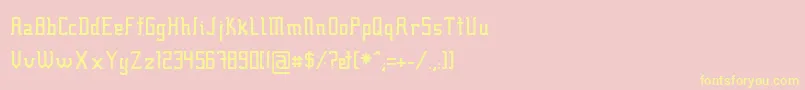 Fcraft01-fontti – keltaiset fontit vaaleanpunaisella taustalla
