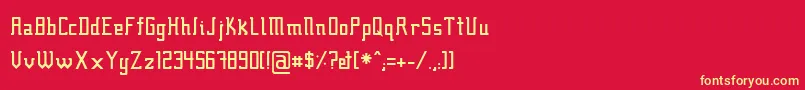 Fcraft01-fontti – keltaiset fontit punaisella taustalla